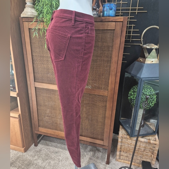 LOFT Deep Red Corduroy Trousers - Picture 4 of 9